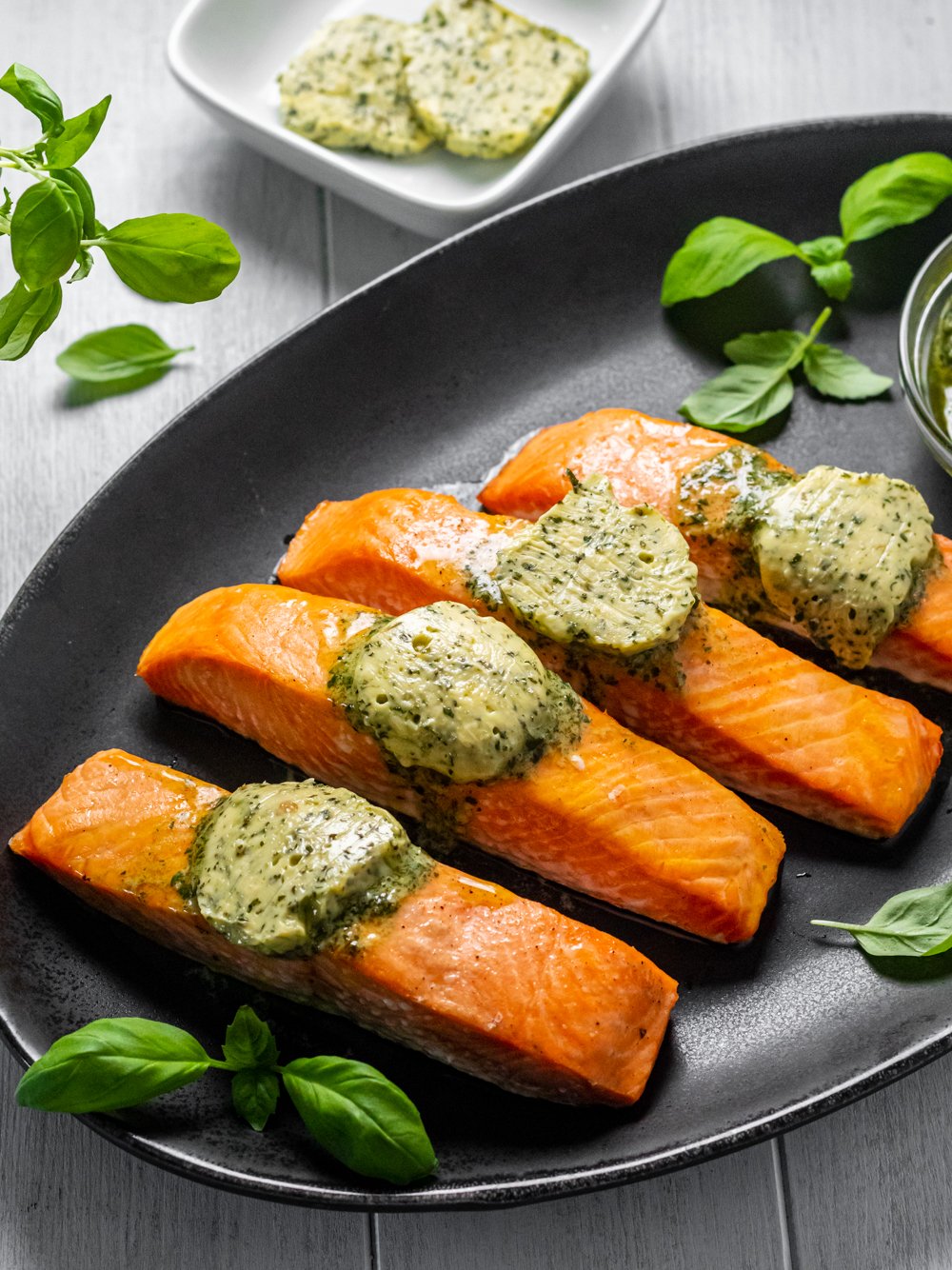 Simple Pesto Butter Salmon