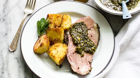 Image of Leg of Lamb with Pistachio Pesto