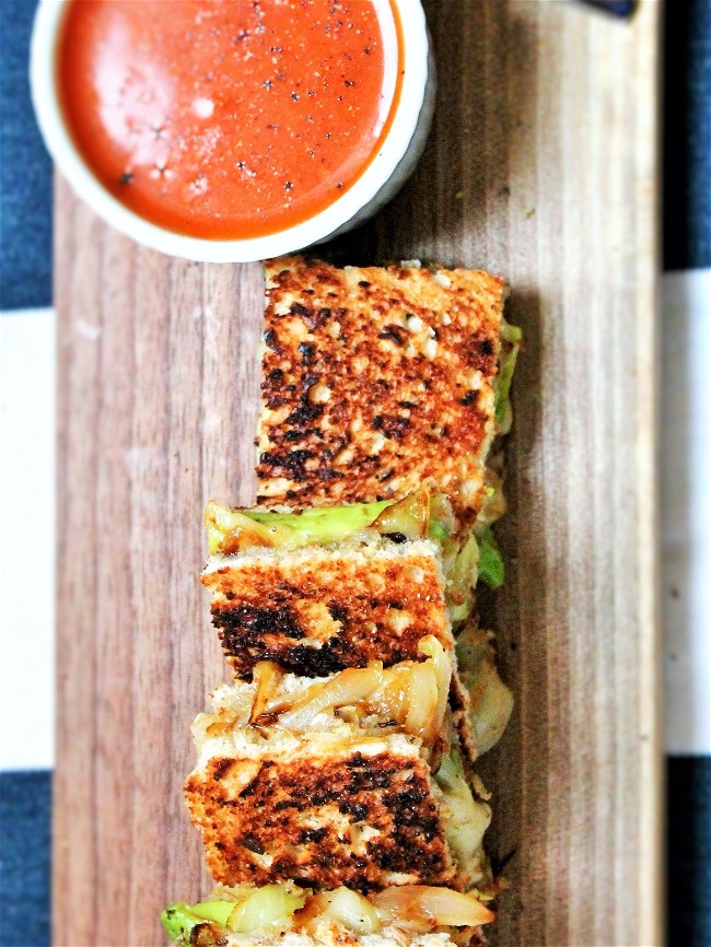 Image of Mini Grilled Cheese with Bacon, Avocado and Caramelized Onion