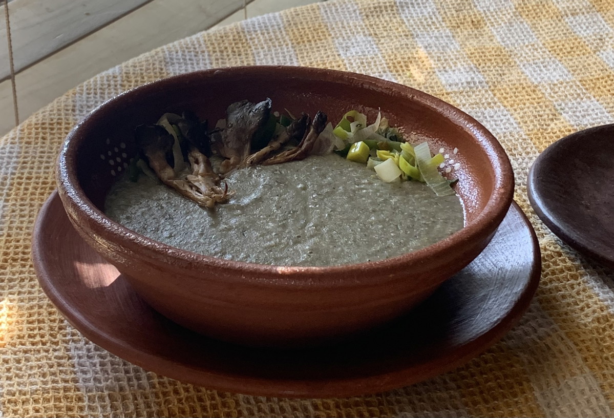 Blue Oyster Mushroom Atole Soup