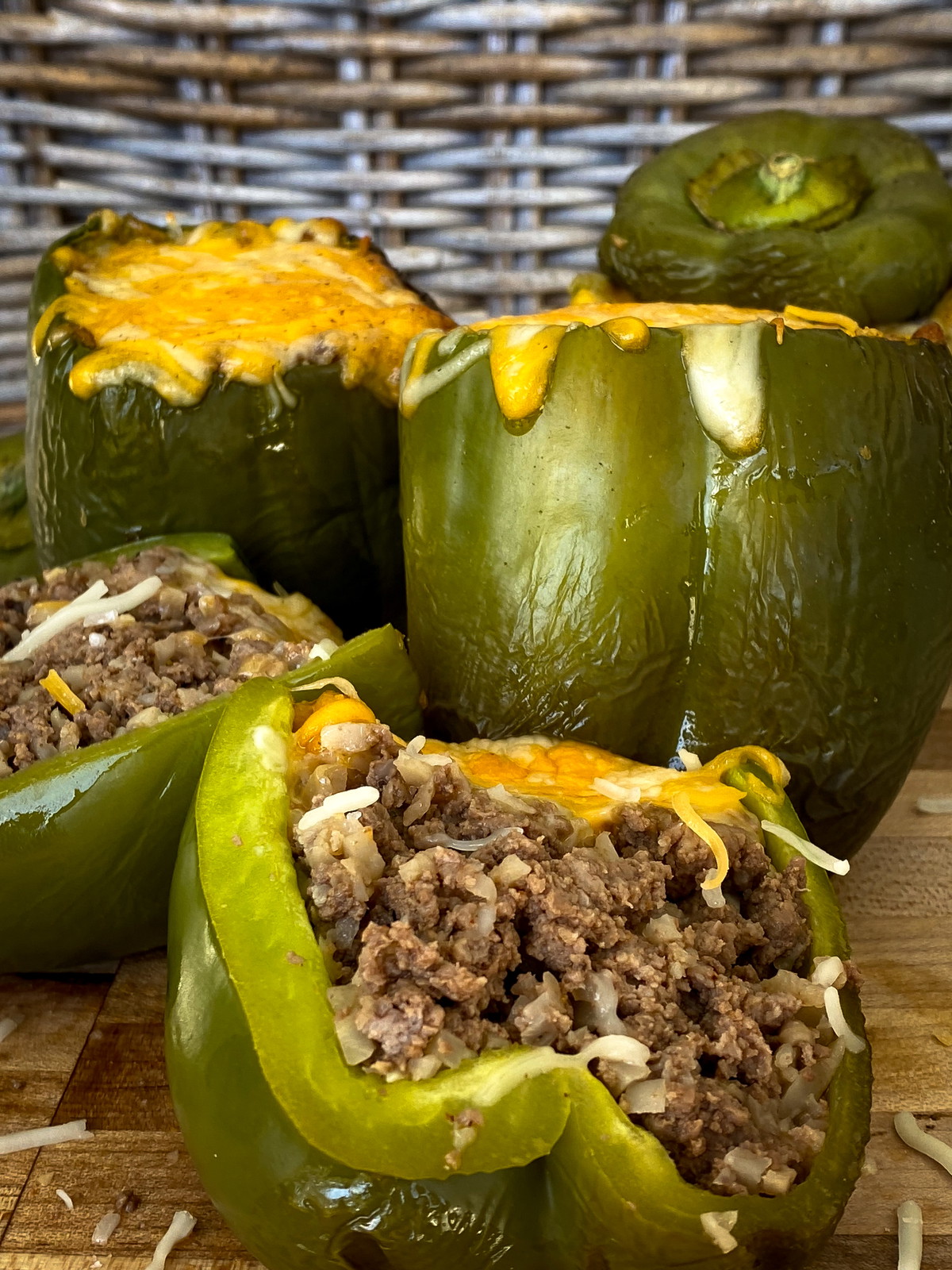 Grilled Bison Stuffed Bell Peppers