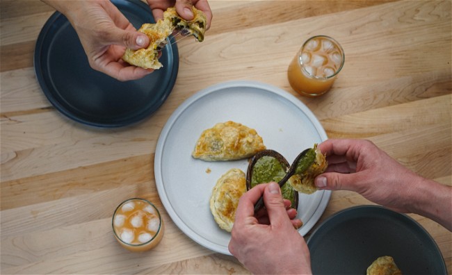 Image of Argentinian Empanadas w/ Chimichurri Sauce
