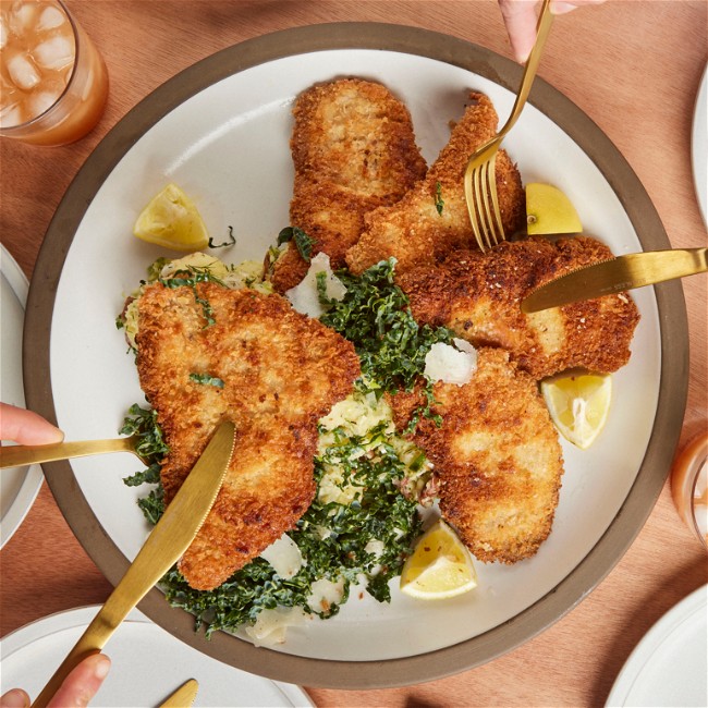 Image of Truffled Pork Schnitzel with German Potato Salad