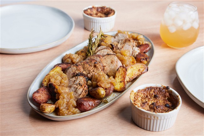 Image of Pork Tenderloin With Apple Chutney and Crispy Potatoes