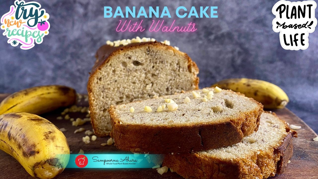 Image of Vegan Banana Cake With Walnuts Recipe