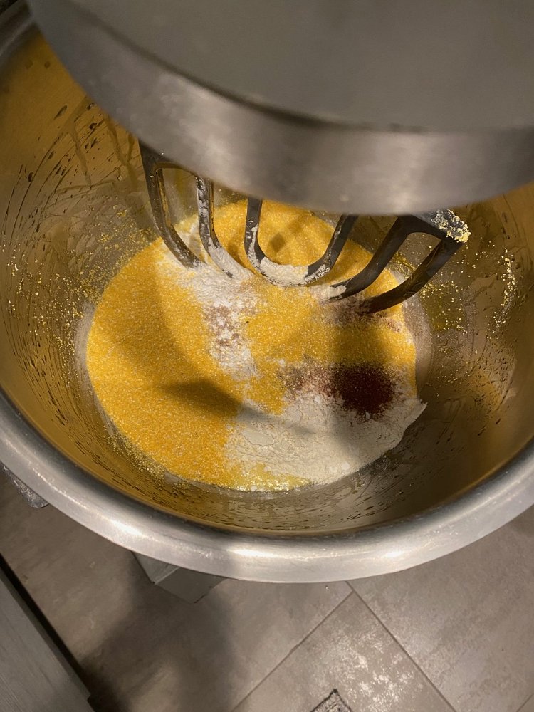 Image of In mixer using paddle attachment, add the sugar and then...