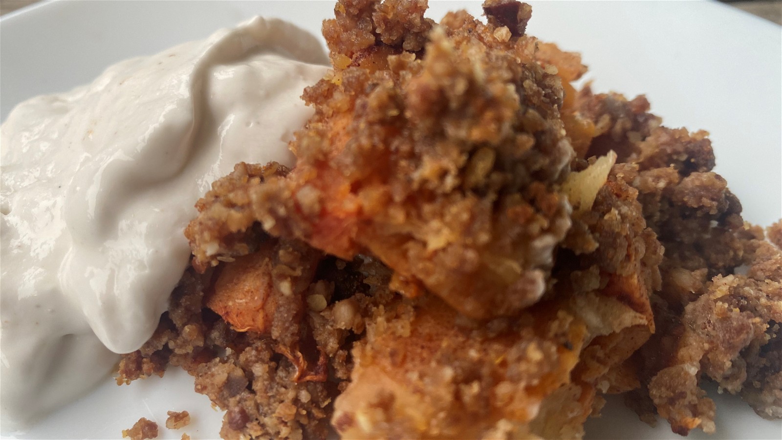Image of Apple Persimmon Crisp with Chestnuts