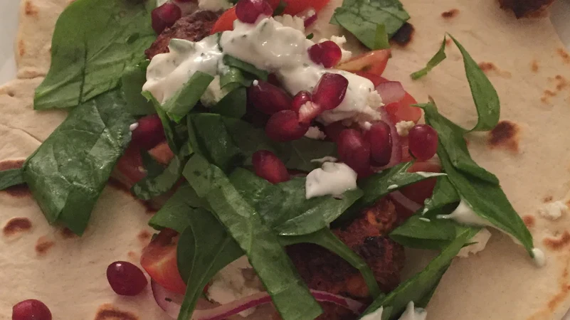Image of Lamb Meatball Flatbreads with Minted Yoghurt Recipe