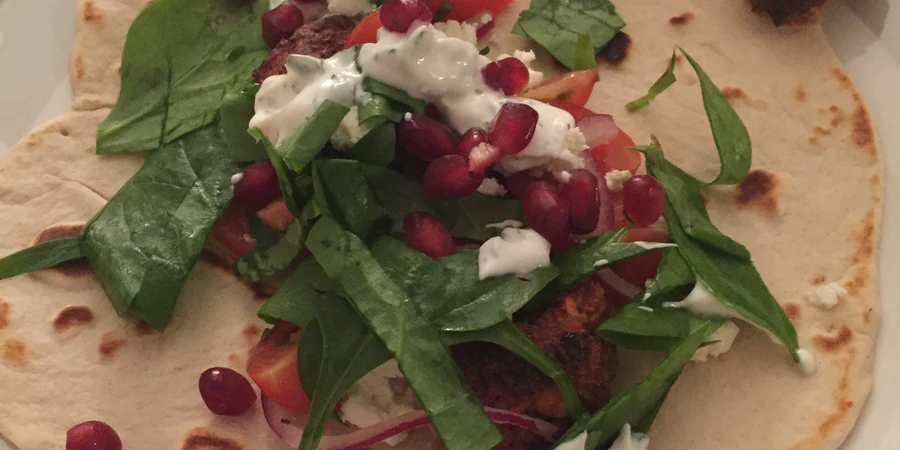 Lamb Meatball Flatbreads with Minted Yoghurt Recipe