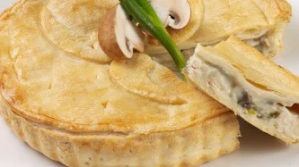 Image of Creamy Organic Turkey and Mushroom Pie Recipe