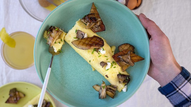 Image of French Rolled Omelette with Wild Mushrooms & Truffles