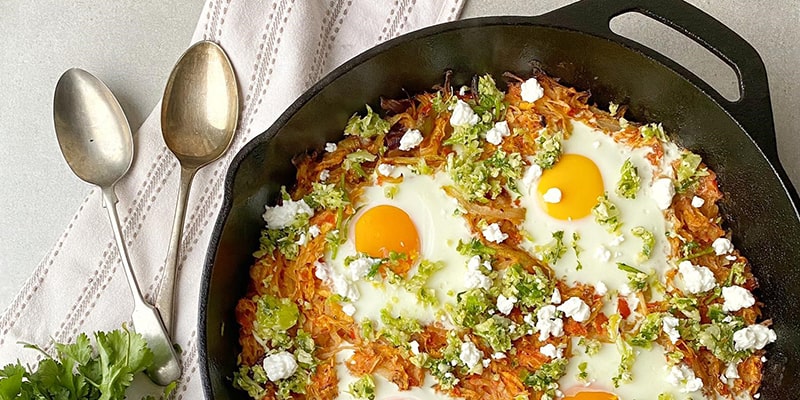 Spicy Winter Veg & Baked Eggs 