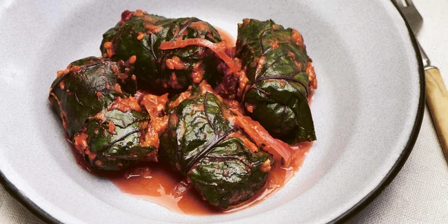 Image of Olia's Beetroot Leaf Rolls