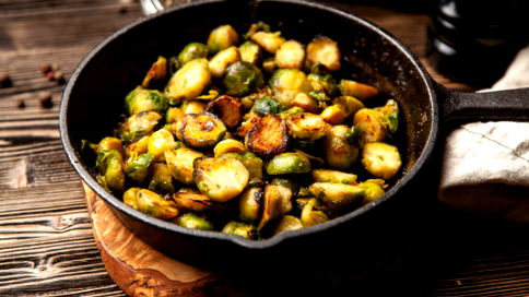 Image of Delicious Pan-Fried Brussels Sprouts with a Tasty Twist