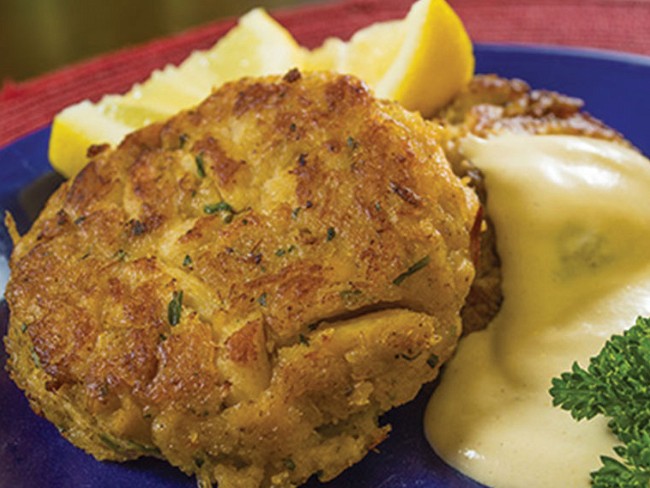Image of New Orleans Style Crab Cakes with Mustard Creole Sauce