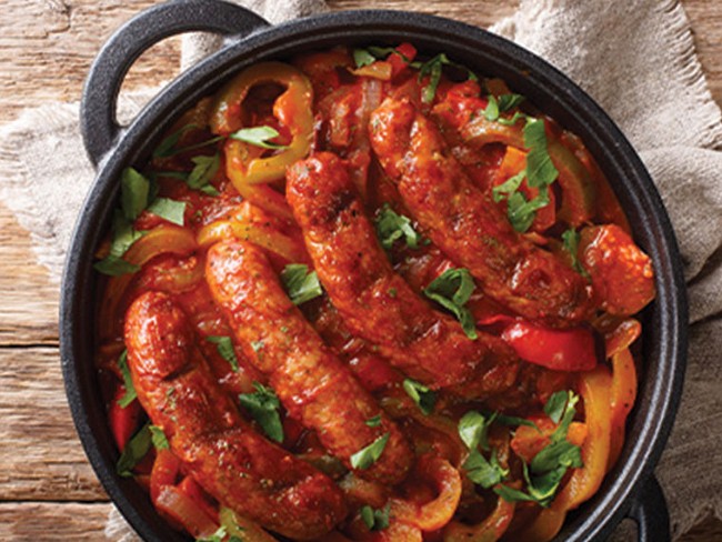 Image of Italian Sausage with Peppers and Onions