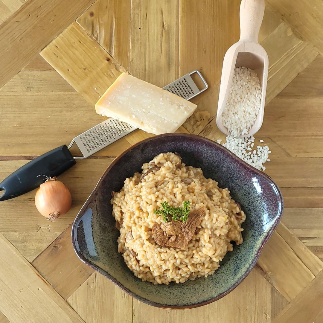 Steinpilz-Risotto mit Weisswein & Parmesan, cremig & aromatisch