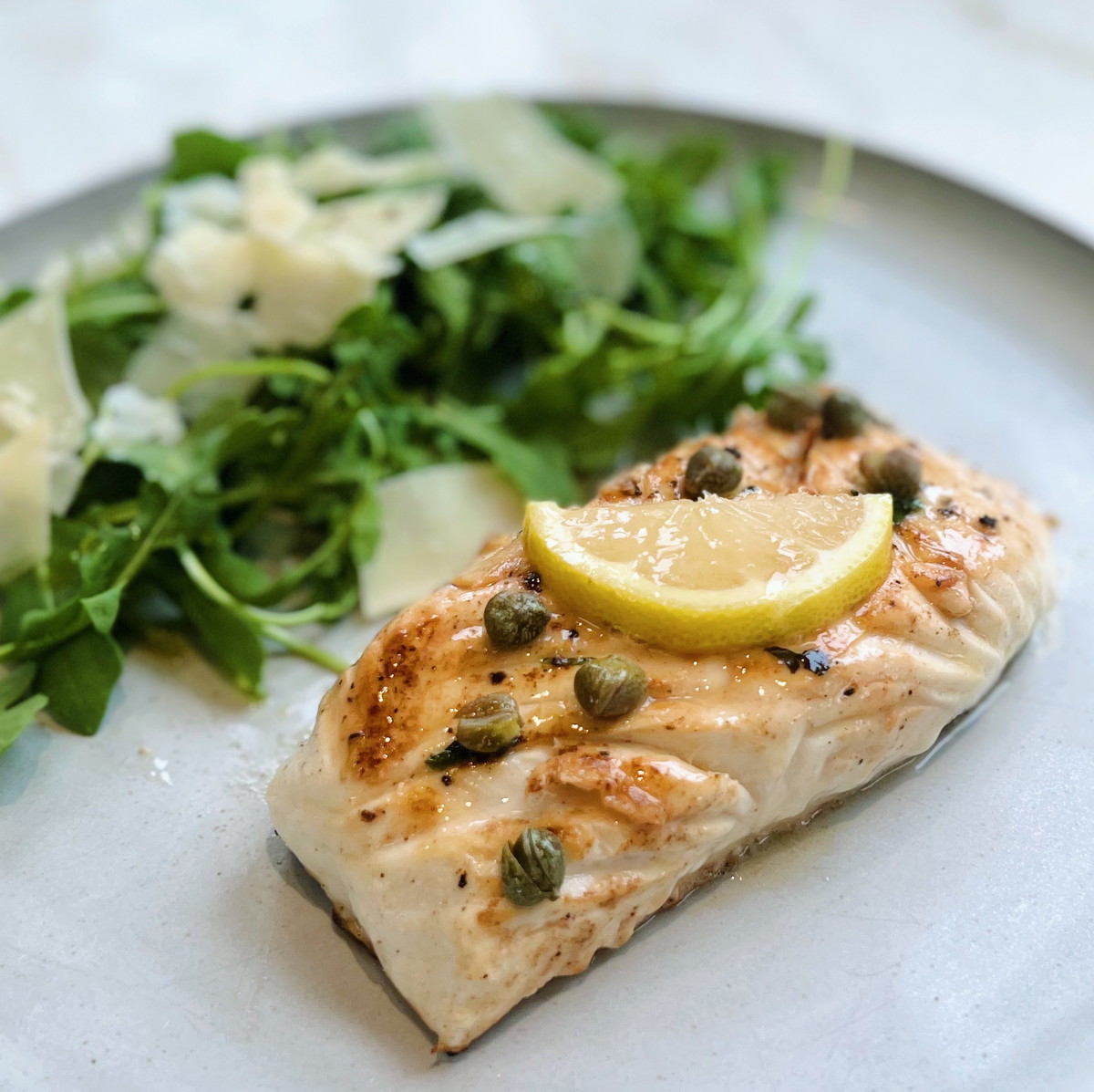 Halibut with Lemon Butter Sauce