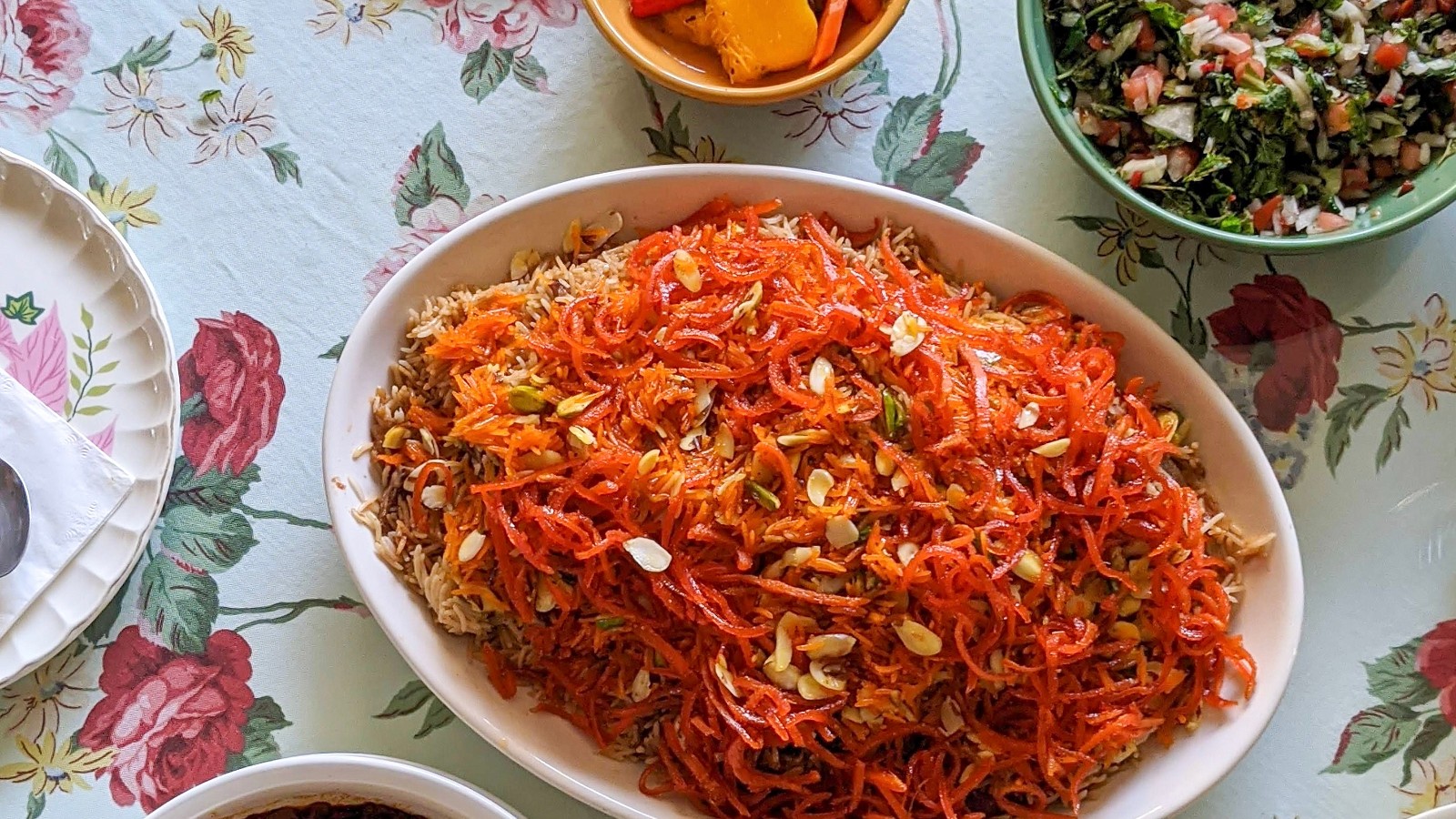 Image of Noranj Pilau / Rice with Candied Orange Peel, Saffron and Lamb