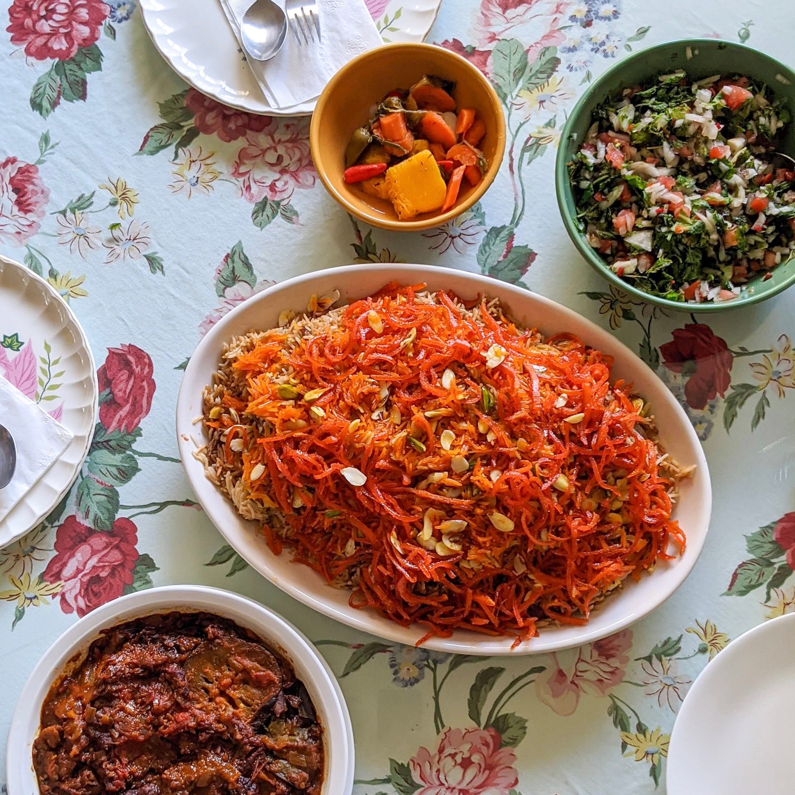 Image of Noranj Pilau / Rice with Candied Orange Peel, Saffron and Lamb
