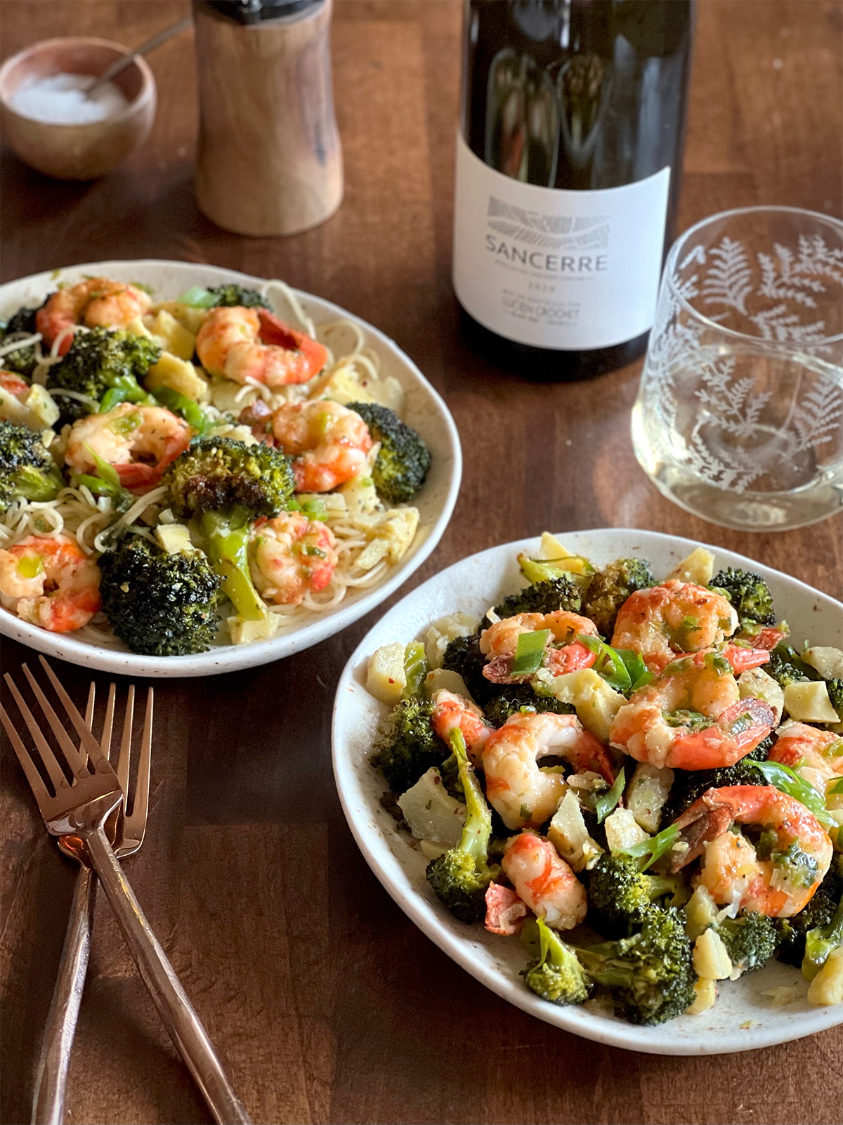Artichoke & Garlic Shrimp with Roasted Veggies