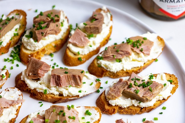 Image of Tuna Crostini With Goat Cheese Mascarpone