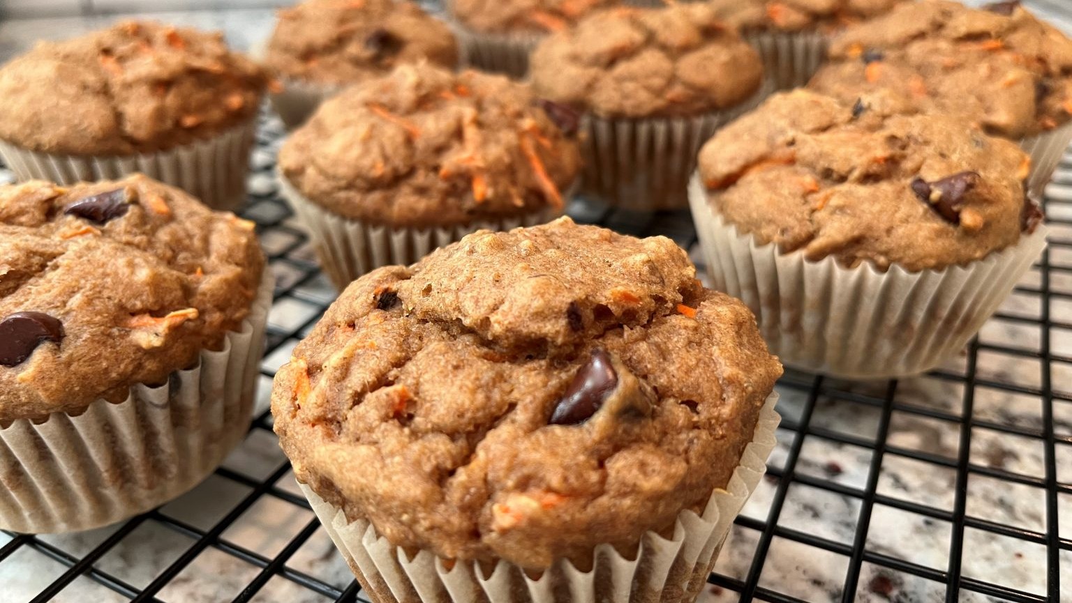 Image of Carrot Lentil Muffins with Dark Chocolate Chips