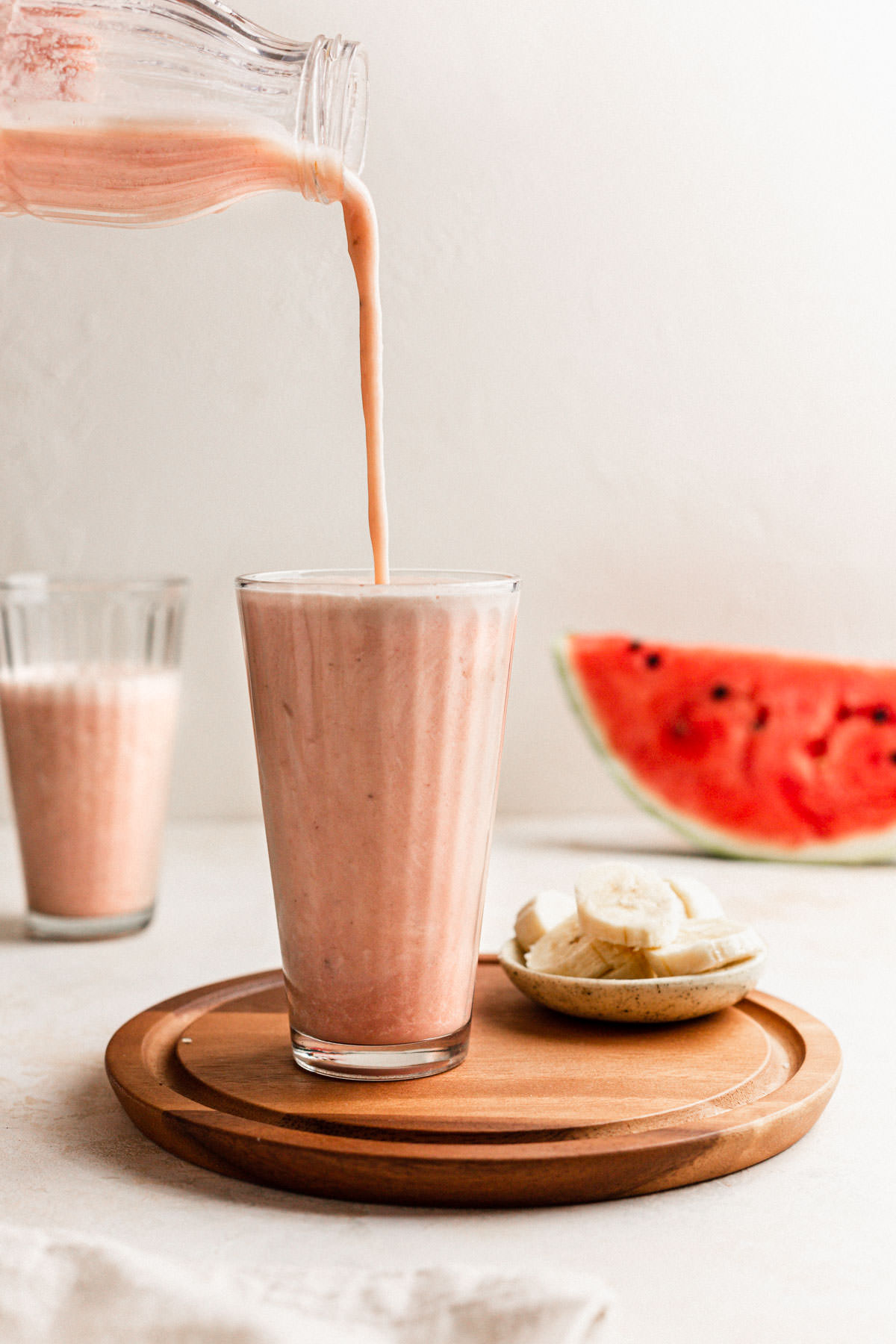 Smoothie de plátano y sandía
