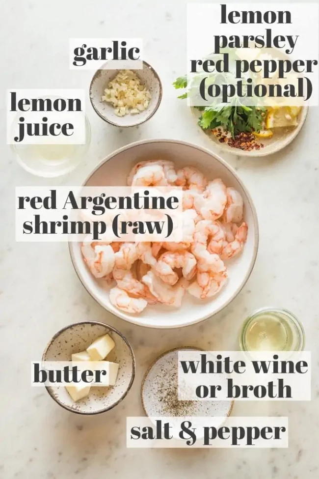 Image of Red Argentine Shrimp with a Simple Pan Sauce
