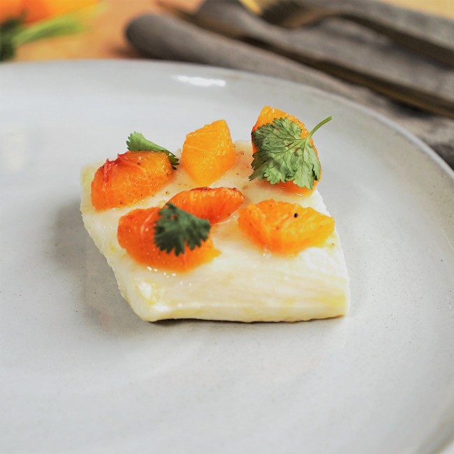 Image of Olive Oil Poached Halibut with Hollandaise