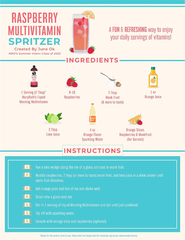 Image of Raspberry Multivitamin Spritzer Drink Recipe