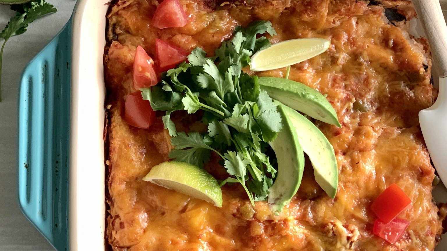 Image of Easy Chicken, Bean and Spinach Enchilada Casserole