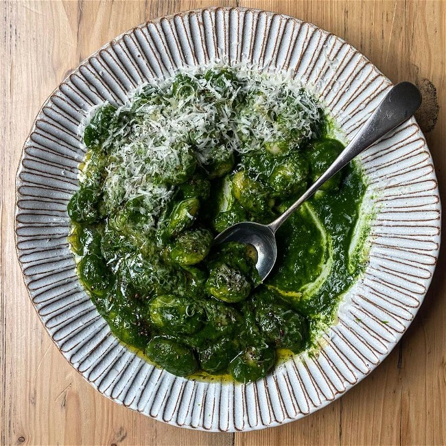 Image of Butter Beans in a Garlic, Parmesan + Cavalo Nero Sauce
