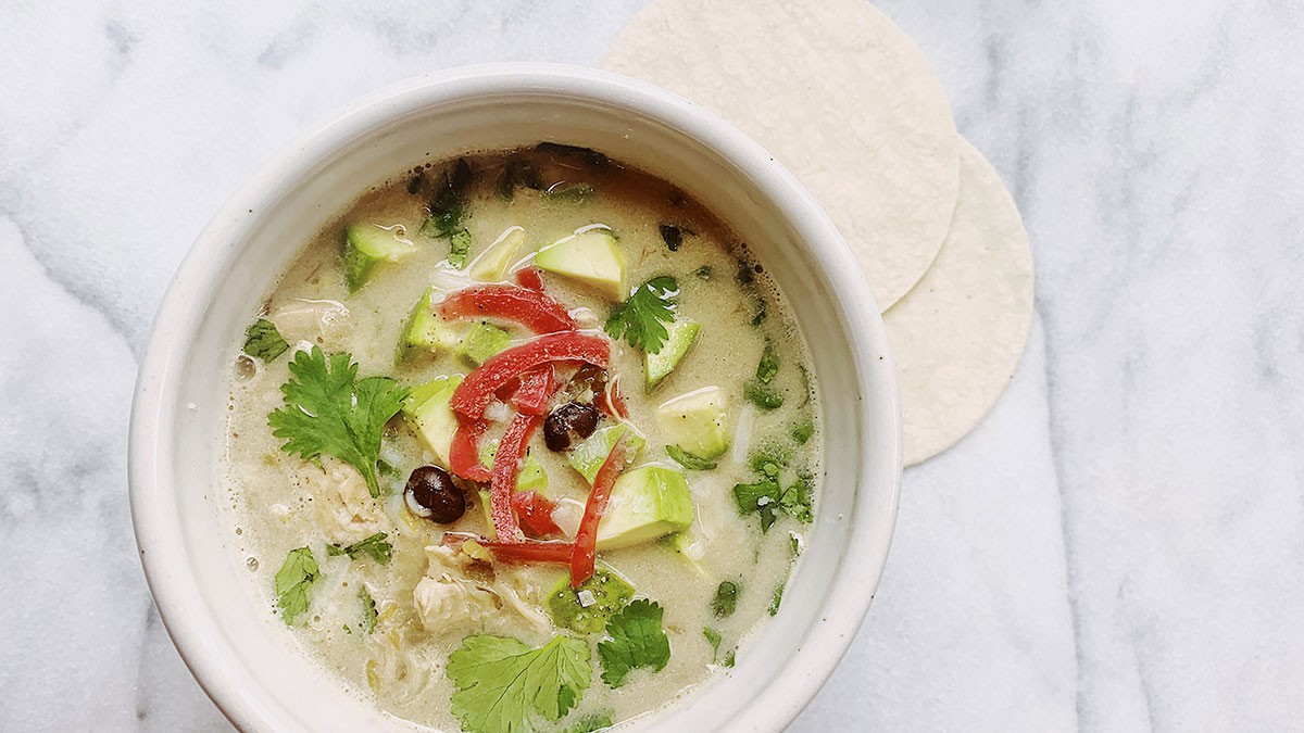 Image of White Chicken Chili with Hatch Chiles and Black Beans