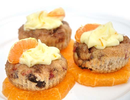 Image of Strawberry Rhubarb Muffins with Pixie Tangerine Buttercream