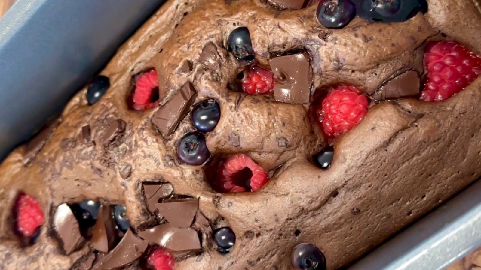 Image of Delicious Baked Chocolate Pancakes with Berries