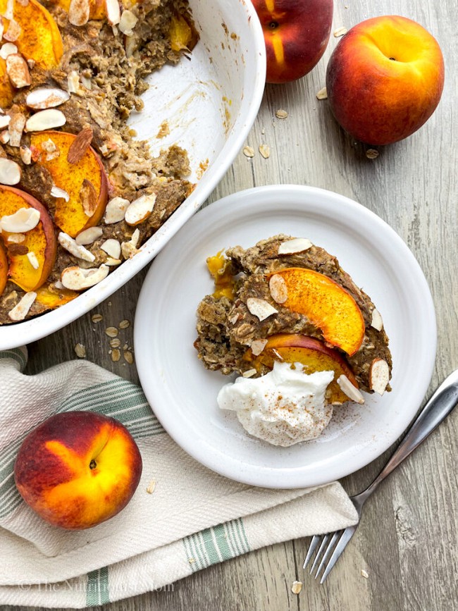 Image of Peach Baked Protein Oatmeal (Vegan)