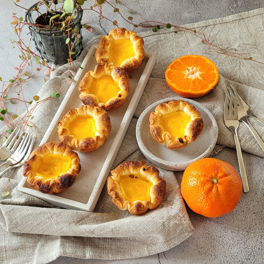 Mandarinentörtchen mit Blätterteig & Creme, fruchtig & fein