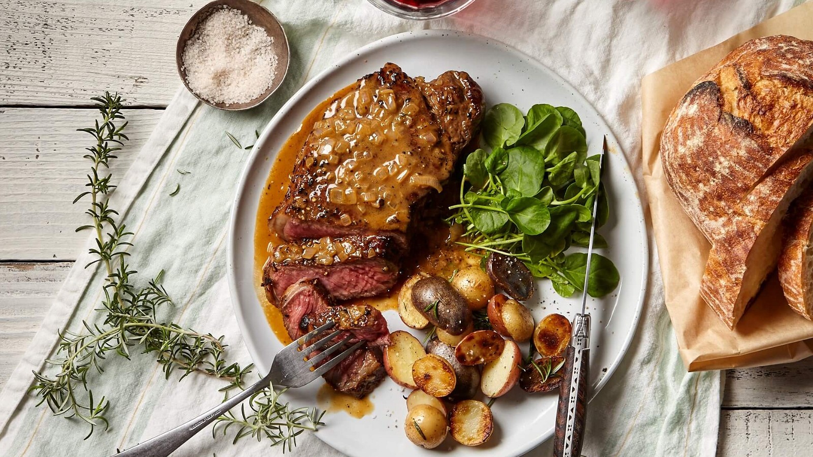 Image of Steak with Black Peppercorn “Pan sauce”