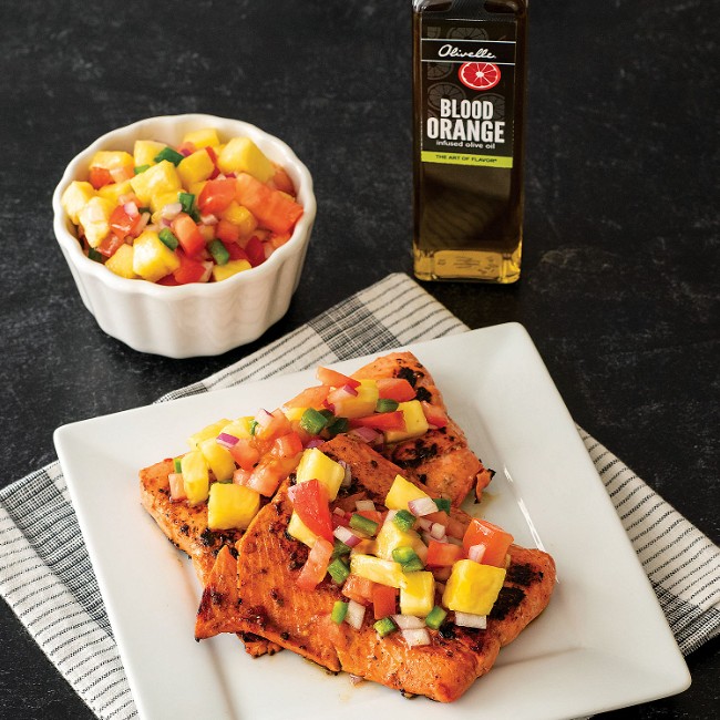 Image of Sweet Chili Citrus Salmon And Pineapple Salsa