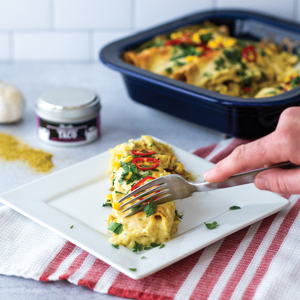 White Chicken Fiesta Enchiladas