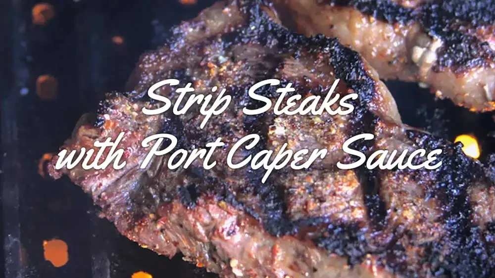 Image of Strip Steaks with Port Caper Sauce