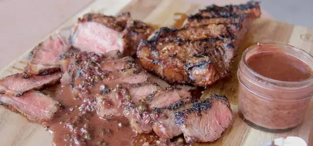 Image of Grill steaks on one side for about five minutes. Flip...