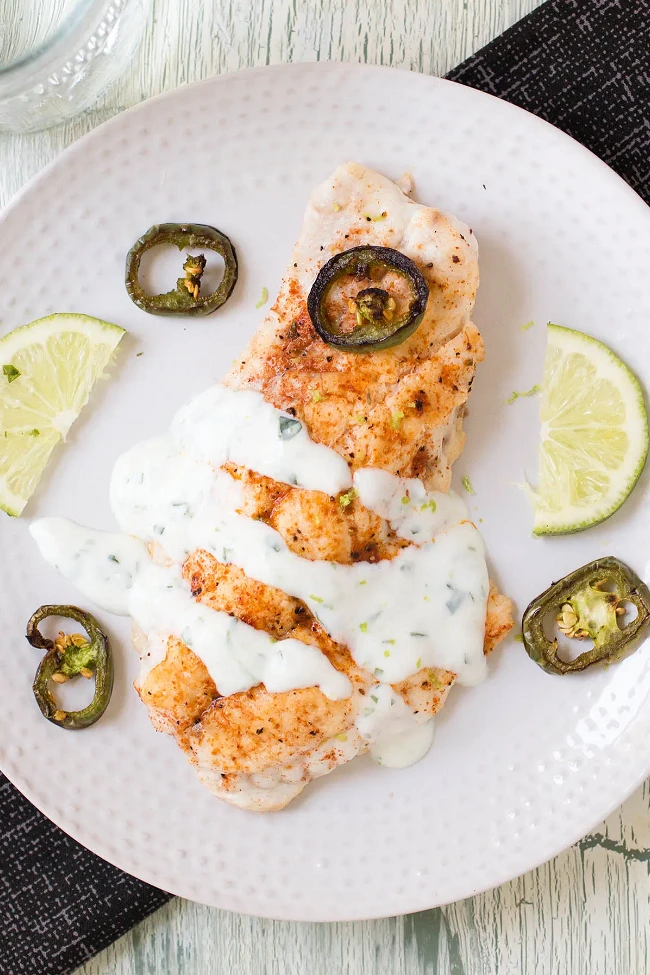 Image of Blackened Sheepshead With Basil-Lime Cream Sauce