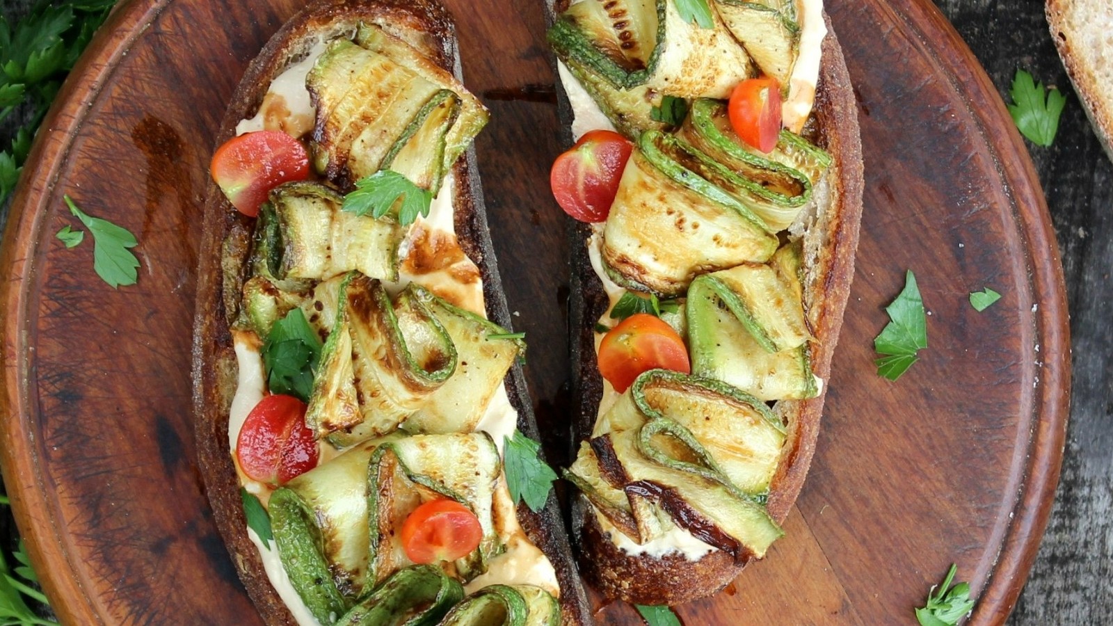 Image of Zucchini, Feta and Black Garlic Sandwich