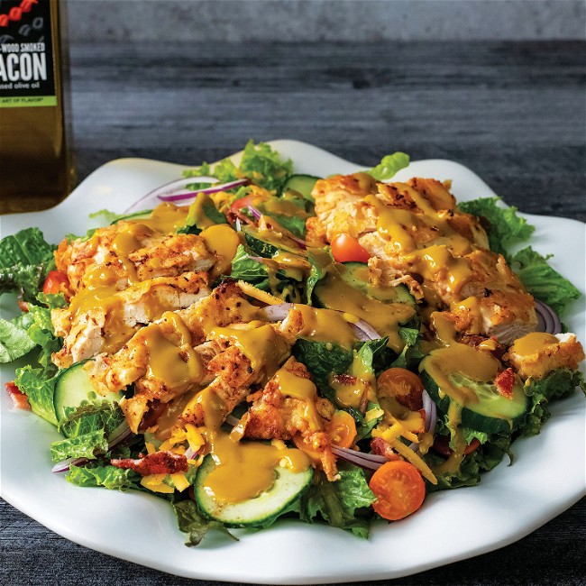 Image of Pan Fried Chicken Salad With A Bourbon Honey Mustard Dressing