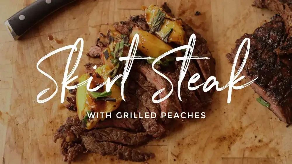 Image of Skirt Steak with Grilled Peaches