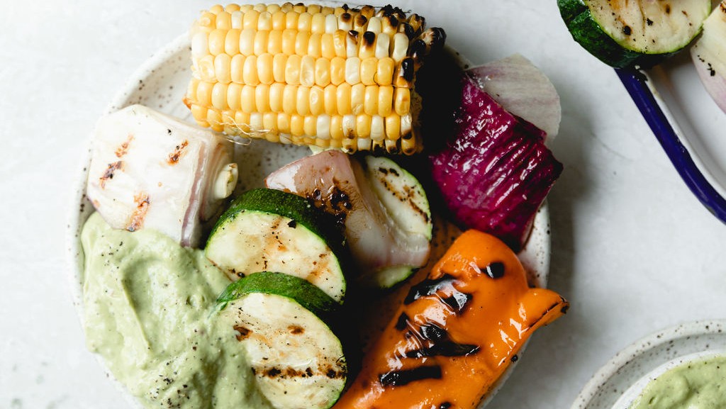 Image of Whipped Avocado Dip (and Grilled Summer Vegetables)