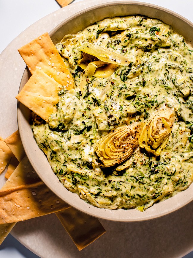 Image of Five Mile Farm’s Cheesy Spinach Artichoke Dip