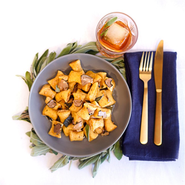Image of Lemon Ricotta Gnocchi with Truffle and Brown Butter Sage Sauce